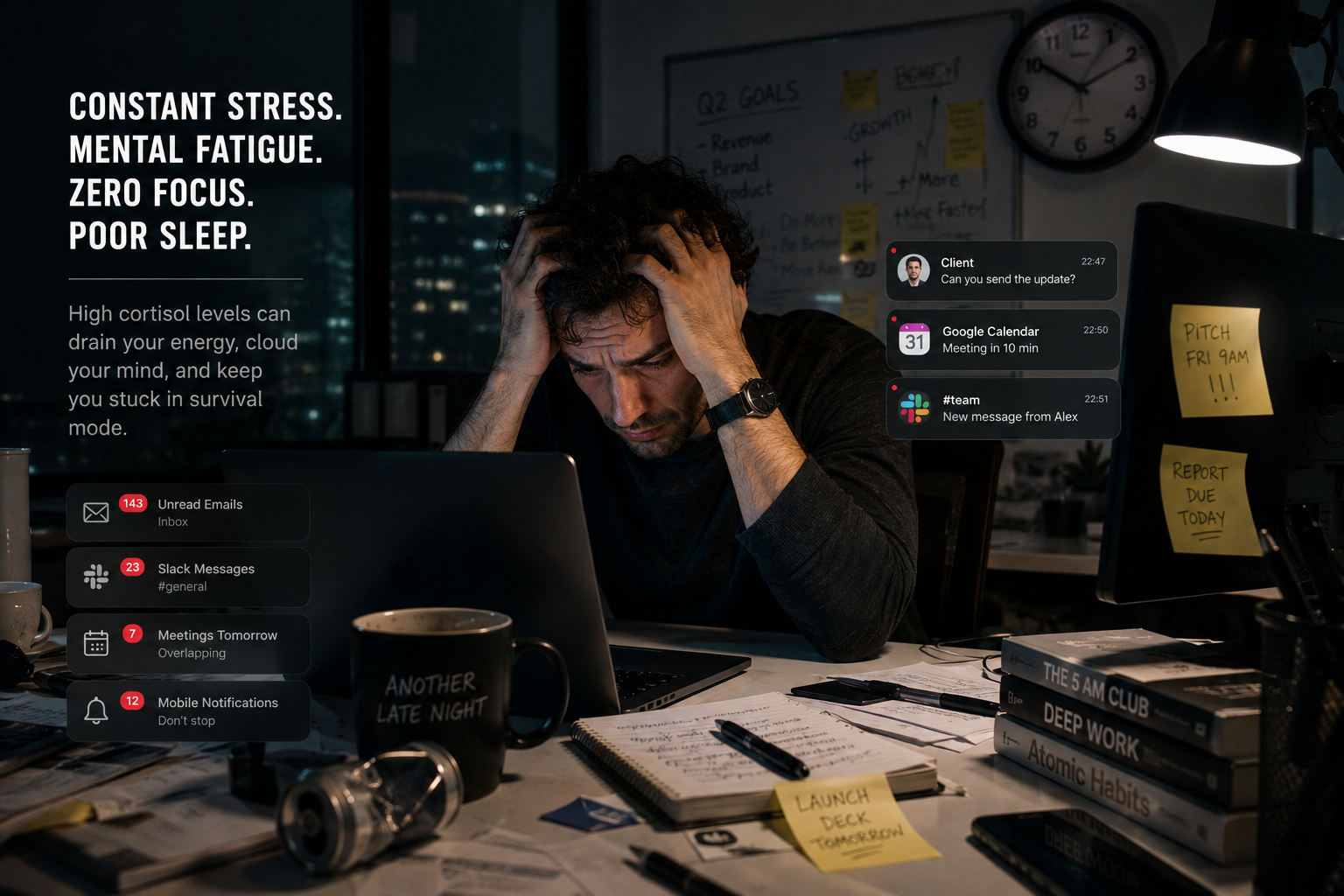 Daily stress and mental fatigue visual